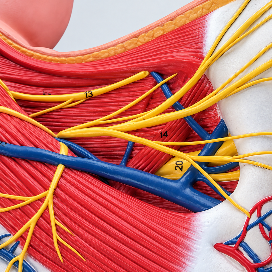 Anatomical Model of Nerves and Superficial Musculature of the Neck Region