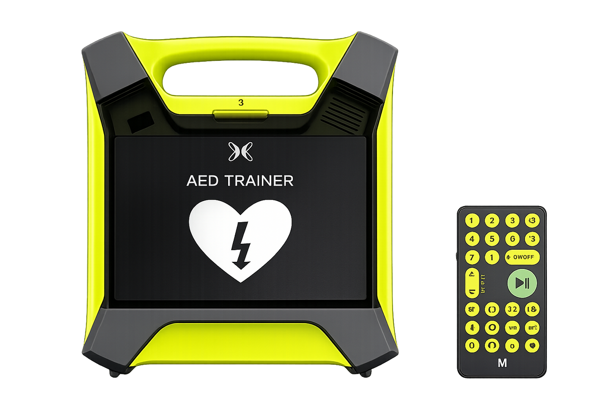 Advanced AED Trainer with LCD screen for hands-on emergency response training
